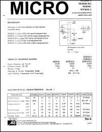 MGB36CA datasheet: 45mW, 5V - 3mm ultra high brightness green led lamp MGB36CA