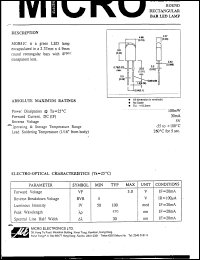 MGB81C datasheet: 100mW, 5V - 1.9mm x 3.97mm rectangular bar led lamp MGB81C