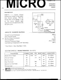 MIB57T-J datasheet: 6V, 175mW infrared emitting diode MIB57T-J