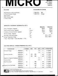 MO433FA datasheet: 5V, 90mW digit numeric display MO433FA