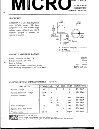 MOB120DA-1 datasheet: 5V, 100mW ultra high brightness orange LED lamp MOB120DA-1