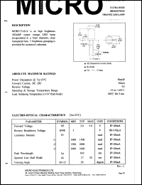 MOB51TAS-3 datasheet: 5V, 90mW orange LED lamp MOB51TAS-3