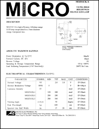 MOZ51CK-2 datasheet: 5V, 90mW ultra high brightness orange LED lamp MOZ51CK-2