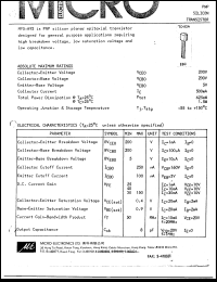 MPS-A93 datasheet: 5V, 625W PNP silicon planar epitaxial transistor MPS-A93