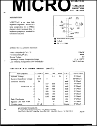 MSB27TA-0 datasheet: 5V, 100mW ultra high brightness red LED lamp MSB27TA-0