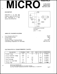 MSB31WK-5 datasheet: 5V, 100mW high efficiency low current red LED lamp MSB31WK-5