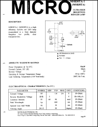 MSB38TA-1 datasheet: 5V, 90mW ultra high brightness red LED lamp MSB38TA-1