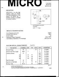 MSB51DA-3B datasheet: 5V, 100mW ultra high brightness red LED lamp MSB51DA-3B