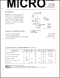 MSB556DA datasheet: 5V, 100mW ultra high brightness red LED lamp MSB556DA