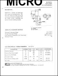 MSB557TA datasheet: 5V blinking red LED lamp MSB557TA