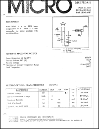 MSB75DA-1 datasheet: 5V, 100mW rectangular red LED lamp MSB75DA-1