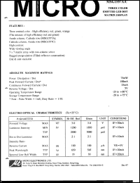 MSG1557A datasheet: 5V, 75mW three color emitted LED dot matrix display MSG1557A