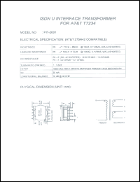 PIT-2601 datasheet: ISDN U interface transformer for AT&T T7234 PIT-2601