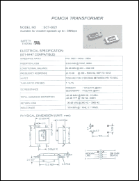 SCT-0821 datasheet: PCMCIA transformer SCT-0821