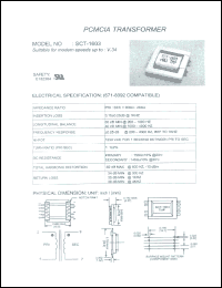 SCT-1603 datasheet: PCMCIA transformer SCT-1603