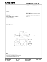 AM2520SYC08 datasheet: Subminiature solid state lamp. Super bright yellow (peak wavelength 590 nm). Lens type water clear. AM2520SYC08