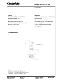 AP1608MBC datasheet: 1.6 x 0.8 mm SMD chip LED lamp. Blue. Peak wavelength 430 nm. Lens type water clear. AP1608MBC