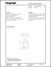 APA3010EC datasheet: 3.0 x 1.0 mm SMD chip LED lamp. High efficiency red (peak wavelehgth 627 nm). Lens type water clear. APA3010EC