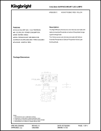 APB3025EYC datasheet: 3.0 x 2.5 mm surface mount LED lamp. High efficiency red, yellow (peak wavelength 627 nm, 590 nm). Lens type water clear. APB3025EYC