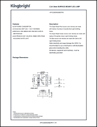 APF3236SRSGMBCPRV datasheet: 3.2 x 1.6 mm surfase mount LED lamp. Super bright red(peak wavelength 660nm). Super bright green (peak wavelength 565nm).  Blue (peak wavelength 430nm). Lens type water clear. APF3236SRSGMBCPRV