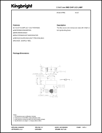 APJA2107PBC datasheet: 2.1 x 0.7 mm SMD chip LED lamp. Blue (peak wavelength 468 nm). Lens type water clear. APJA2107PBC