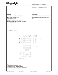 APK3020SYC datasheet: 3.0 x 2.0 mm SMD chip LED lamp. Super bright yellow (peak wavelength 590 nm). Lens type water clear. APK3020SYC