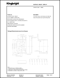 APSC56-21GWW datasheet: Surface mount display. Green (peak wavelength 565 nm). Lens type white diffused. APSC56-21GWW