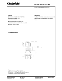 APT2012SYCK datasheet: 2.0 x 1.2 mm SMD chip LED lamp. Super bright yellow (peak wavelength 590 nm). Lens type water clear. APT2012SYCK