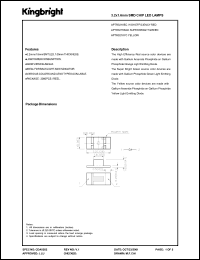 APTR3216EC datasheet: 3.2 x 1.6 mm SMD chip LED lamp. High efficiency red (peak wavelength 627 nm). Lens type water clear. APTR3216EC