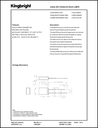 L103SRD datasheet: 2 x 5 mm rectangular solid lamp. Super bright red. Lens type red diffused. L103SRD