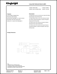 L1053YDT datasheet: 1 x 5 mm rectangular solid lamp. Yellow. Lens type yellow diffused. L1053YDT