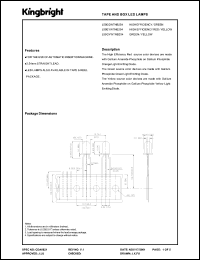 L59EYWTNB254 datasheet: Tape and box LED indicator. High efficiency red, yellow. Lens type white diffused. L59EYWTNB254