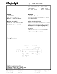 L7104GT datasheet: T-1 (3 mm) solid state lamp. Green. Lens type green transparent. L7104GT