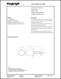 L816BID datasheet: 10 mm blinking LED lamp. High efficiency red. Lens type red diffused. L816BID