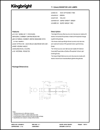 L934SGD12V datasheet: T-1 (3 mm) resistor LED lamp. Super bright green. Lens type green diffused. L934SGD12V