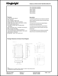 TC24-11YWA datasheet: 60.8 mm (2.4 inch) 5 x 8 dot matrix display. Yellow. TC24-11YWA