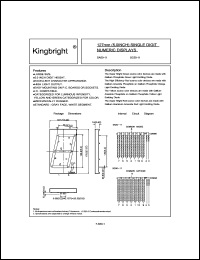 SC50-11SGWA datasheet: 127 mm (5.0 inch) single digit numeric display. Super bright green. SC50-11SGWA