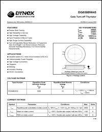 DG858BW45 datasheet: 3000A, 4500V gate turn-off thyristor DG858BW45