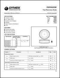 DSF8025SE25 datasheet: 2500V fast recovery diode DSF8025SE25