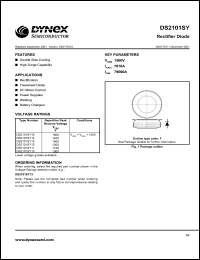 DS2101SY10 datasheet: 1000V rectifier diode DS2101SY10