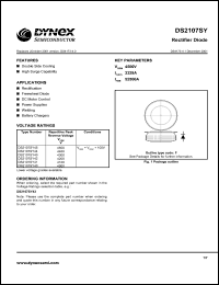 DS2107SY44 datasheet: 4400V rectifier diode DS2107SY44