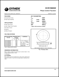 DCR1596SW48 datasheet: 4800V phase control thyristor DCR1596SW48