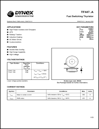 TF44712A datasheet: 1200V fast switching thyristor TF44712A