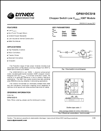 GP801DCS18 datasheet: 1800V chopper switch low V IGBT module GP801DCS18