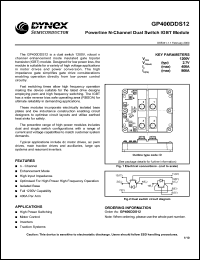 GP400DDS12 datasheet: 1200V dual switch IGBT module GP400DDS12