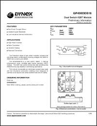 GP400DDS18 datasheet: 1800V dual switch IGBT module GP400DDS18