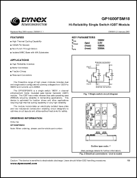 GP1600FSM18 datasheet: 1800V powerline N-channel single switch IGBT module GP1600FSM18