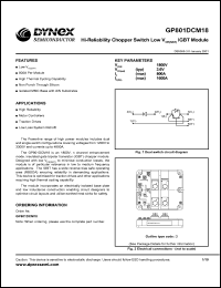 GP801DCM18 datasheet: 1800V Hi-reliability chopper switch low voltage IGBT module GP801DCM18