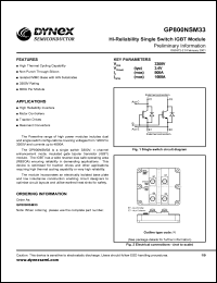 GP800NSM33 datasheet: 3300V Hi-reliability single switch IGBT module GP800NSM33