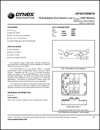 GP401DDM18 datasheet: 1800V Hi-reliability dual switch low voltage IGBT module GP401DDM18